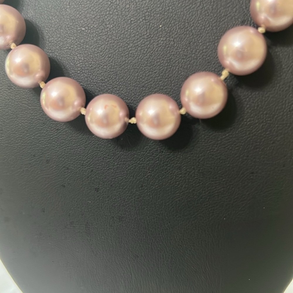 šPink Pearl Necklace with Ribbon - Picture 4 of 5